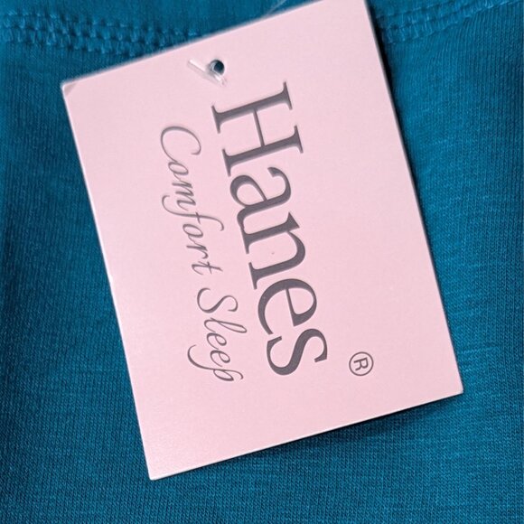 ⚡💤 Hanes Comfort Sleep Long Sleeve Top  Teal  Size M  NWT - Picture 5 of 5